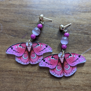 Mythical Moon Moth Earrings