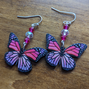 Wooden Love Butterfly Earrings