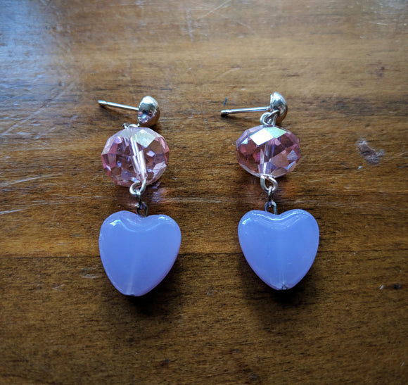 Babydoll Hearts in Pink Earrings