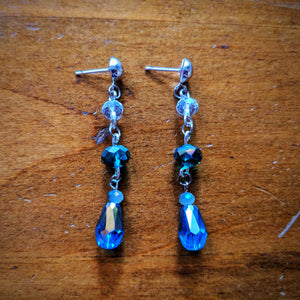 Sparkling Blue Dangle Earrings